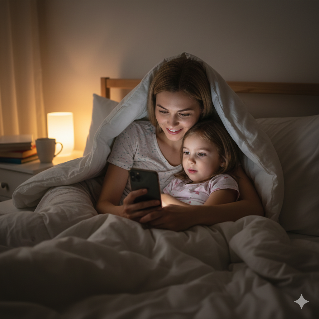 Parent and child reading together